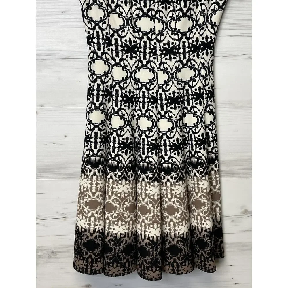 Danny and Nicole Dress Womens 4 Sleeveless Fit Flare‎ Jacquard Pattern
